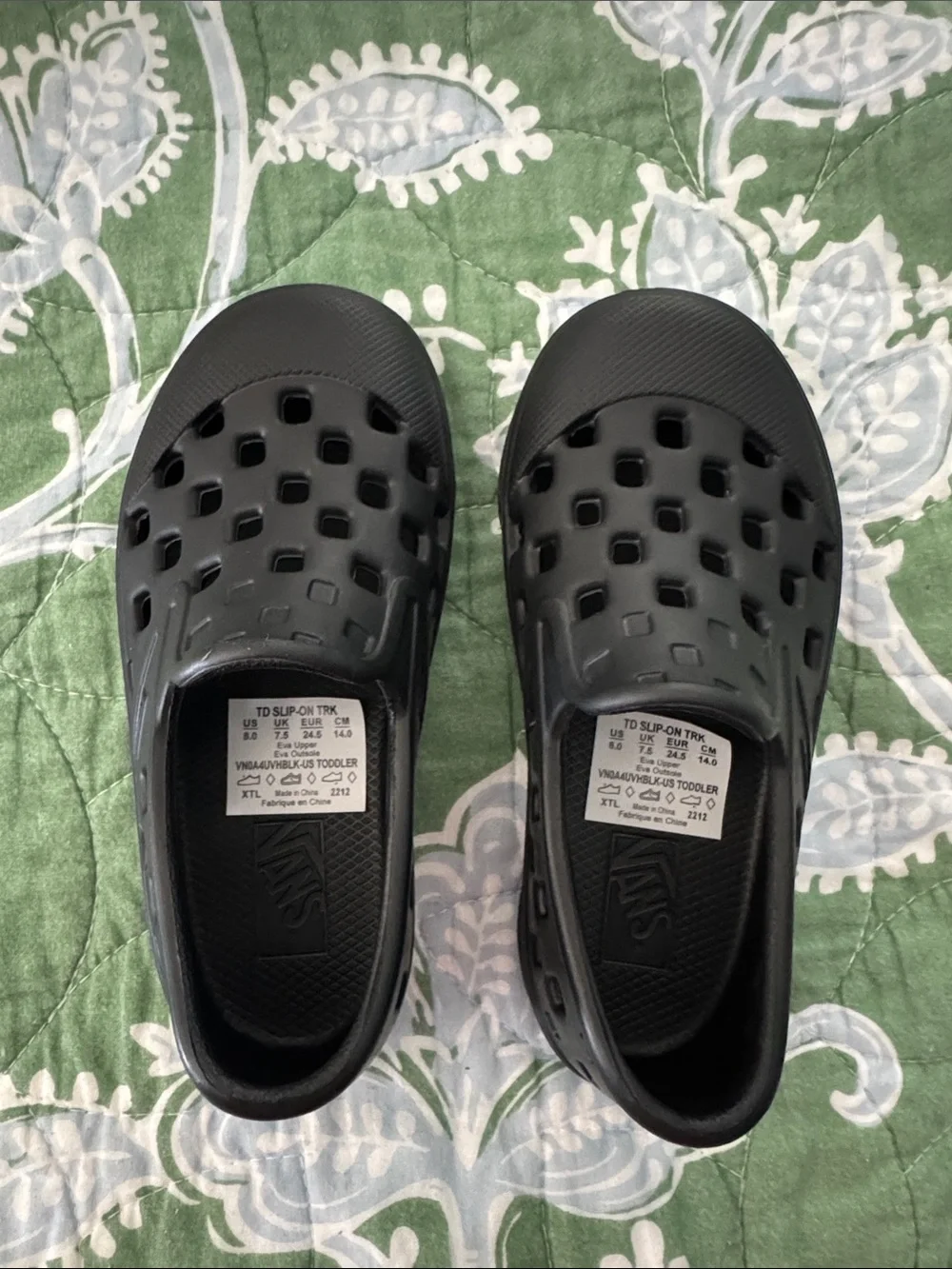 Vans Kids Black Slip-On Water Clog Shoes